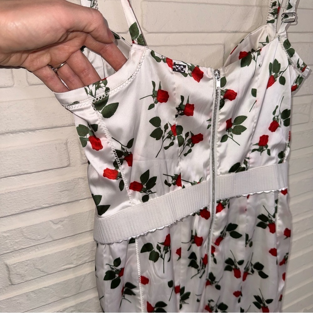 For Love and Lemons White Love Song Rose Mini Dress, Women’s Size Medium - Picture 9 of 12